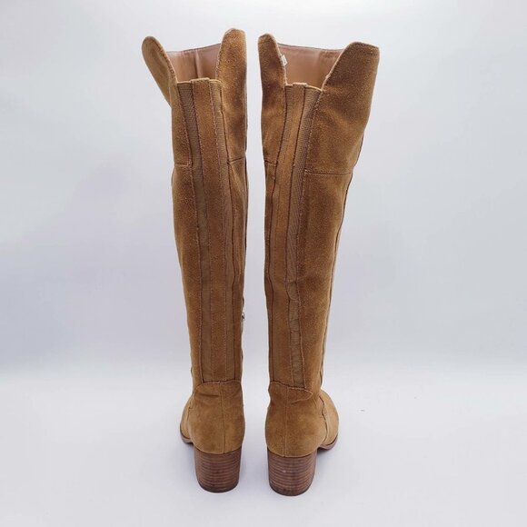 Marc Fisher Boots Escape Tall Over The Knee Tan Suede Wide Calf Size 6W Wide - Picture 4 of 10